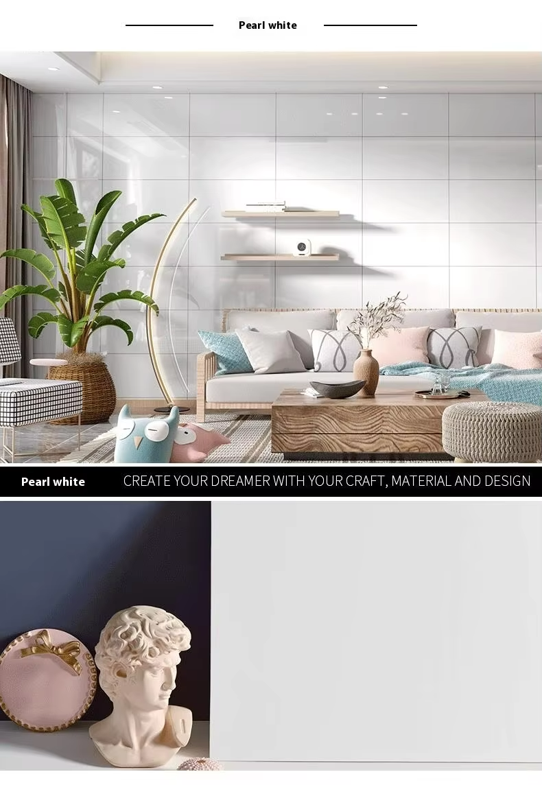 Large White Marble Tile Wall Stickers