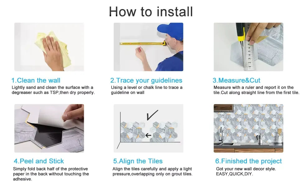 Modern Design Peel and Stick Backsplash