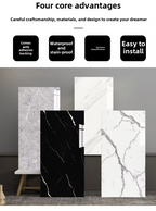 Large White Marble Tile Wall Stickers