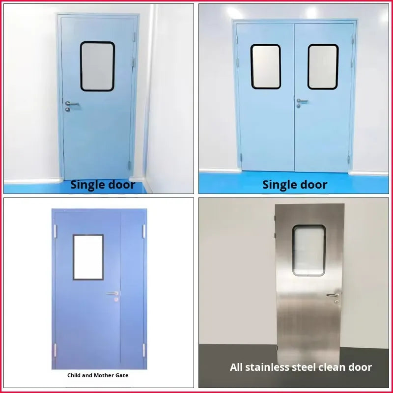 Modern Industrial Aseptic Swing Door for Pharma Dust Resistant Airtight Structure Manual Opening Stainless Steel Interior Door