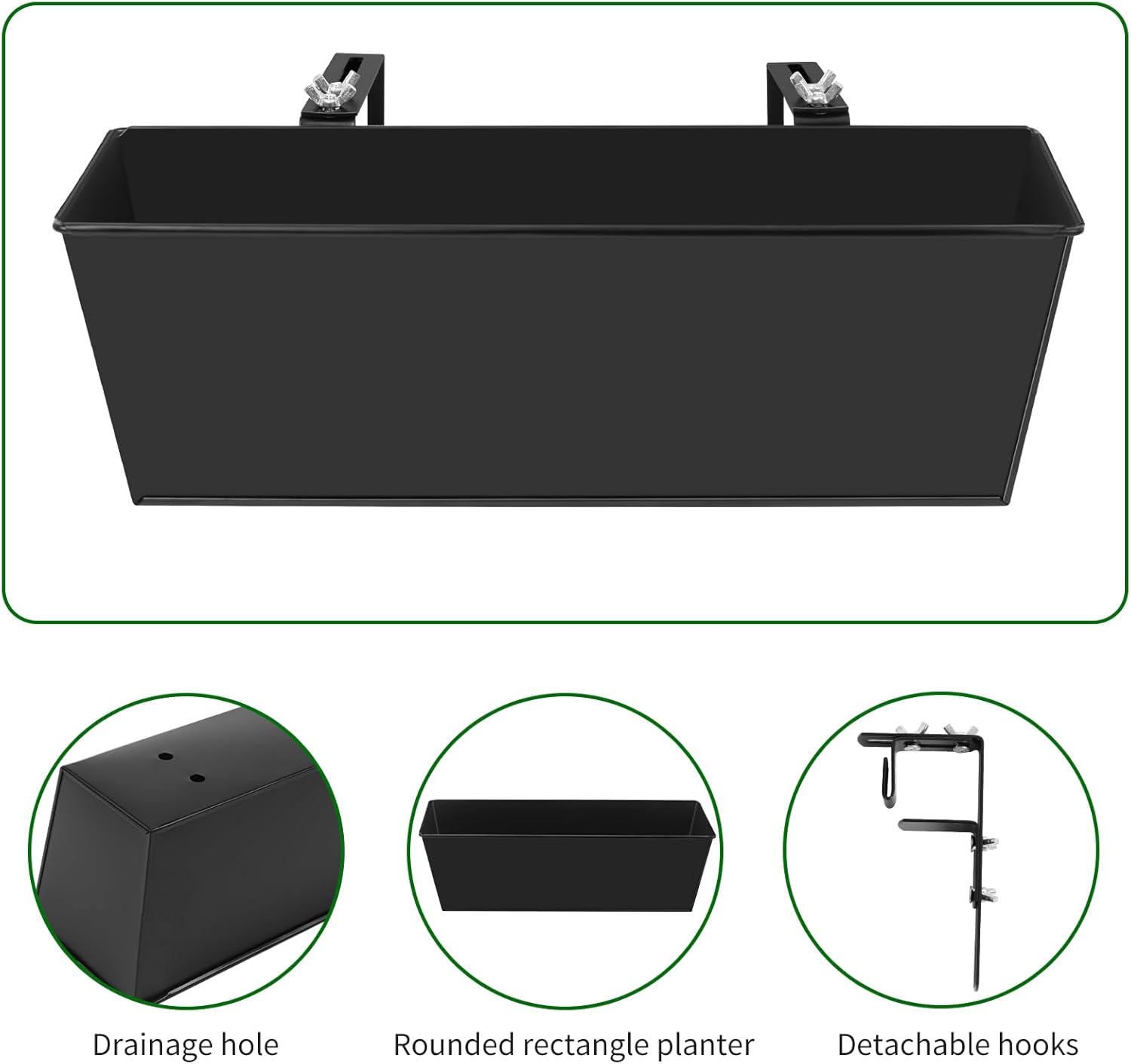 Railing Planter for Outdoor Plants