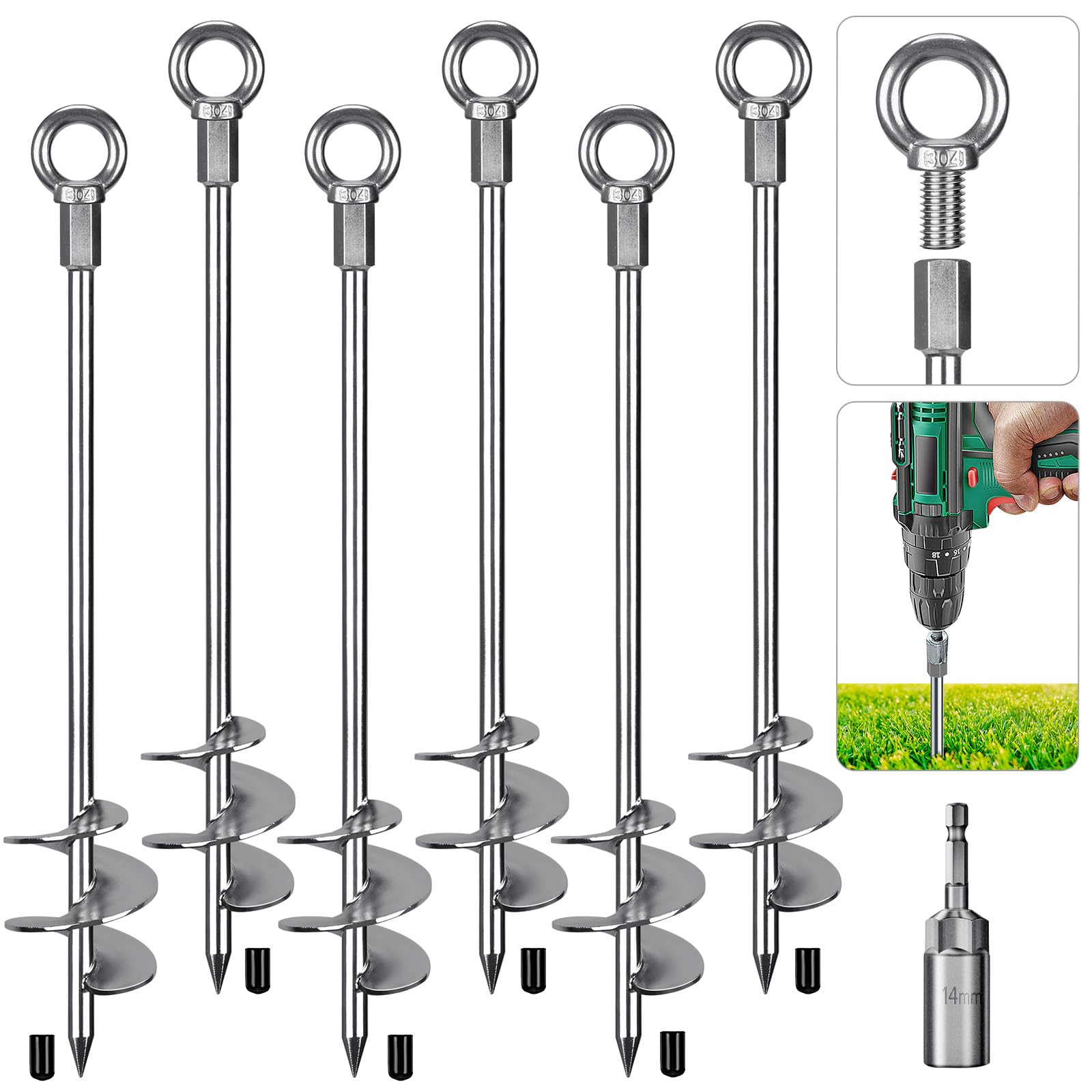 Ground Anchors Screw in Heavy Duty