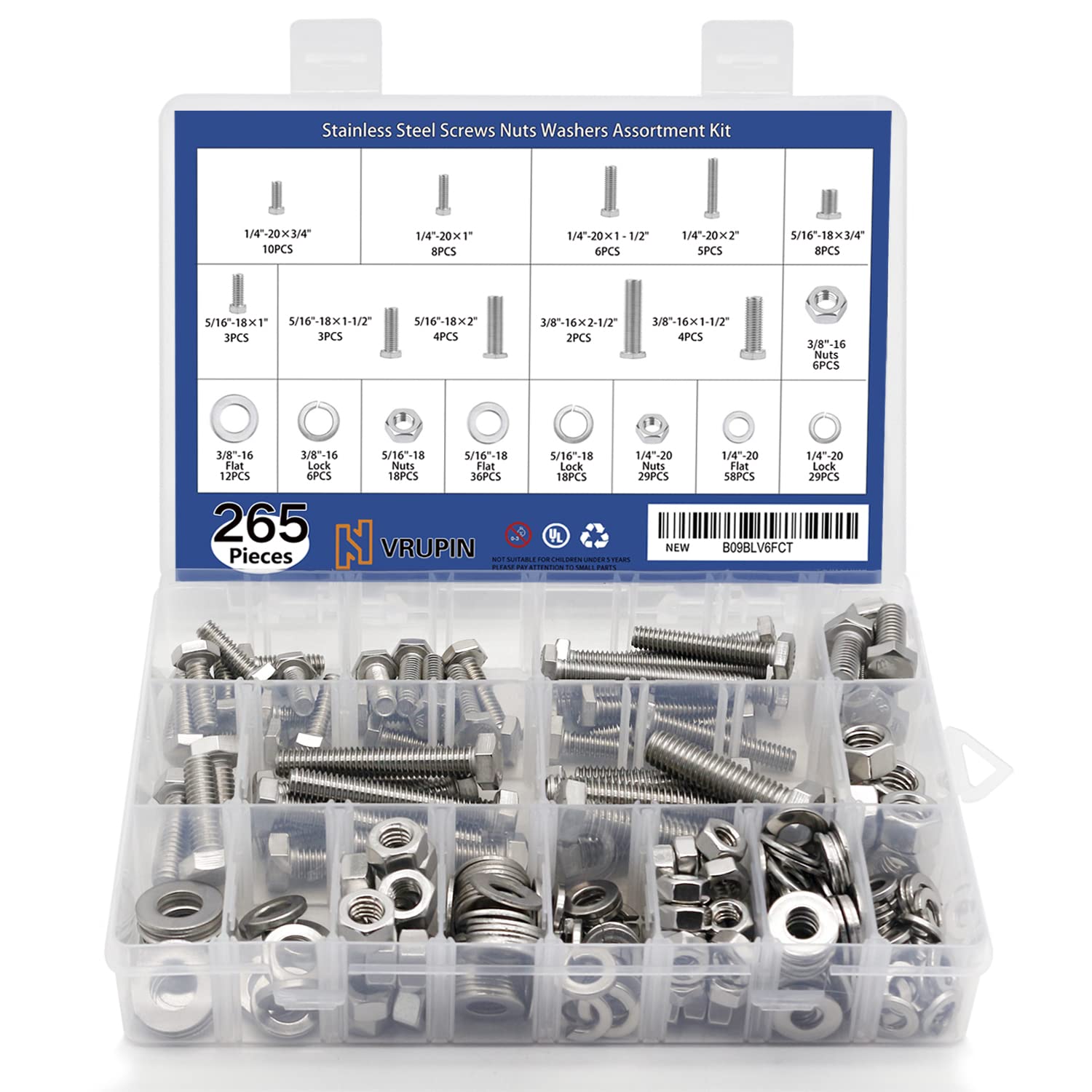 200PCS Nuts and Bolts