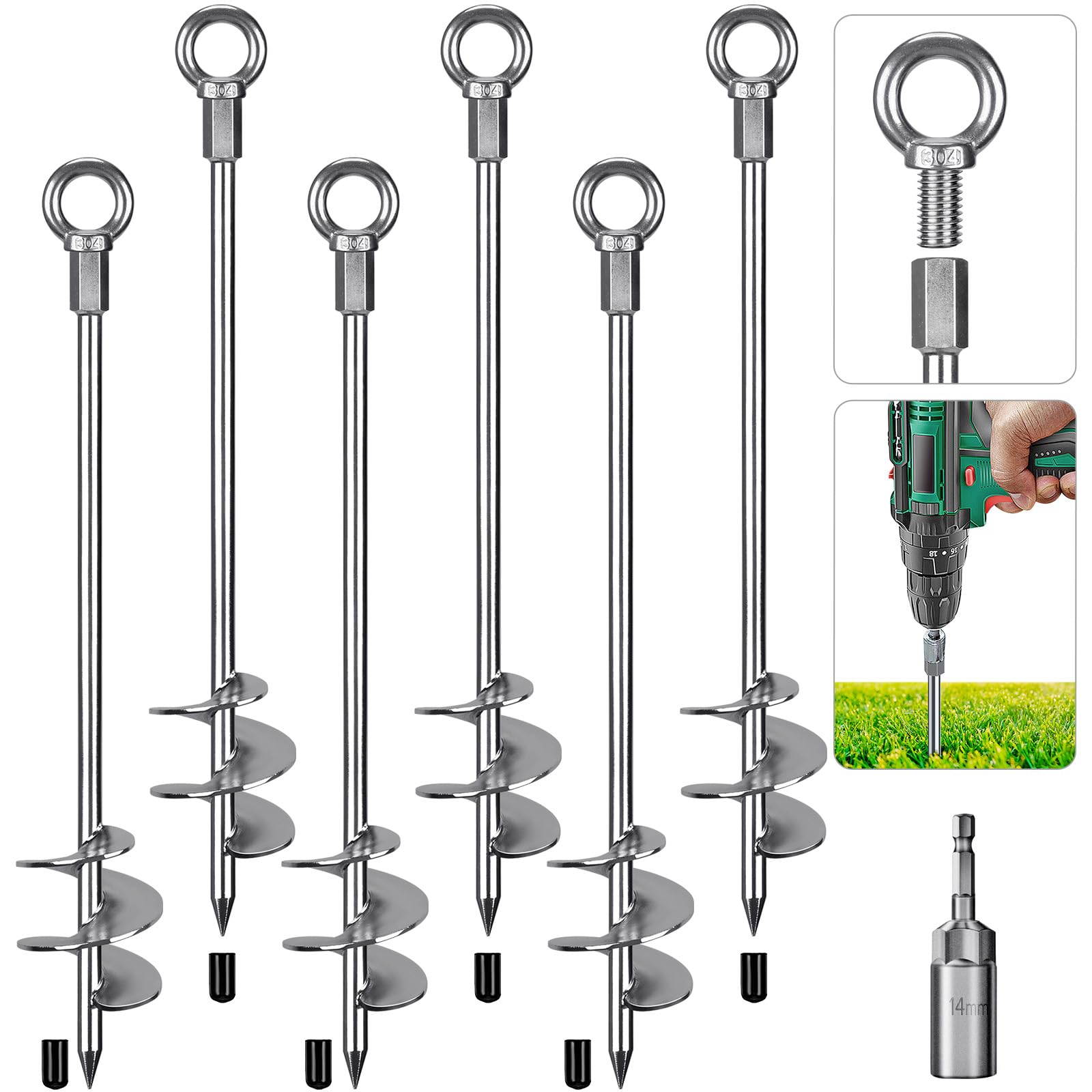 Ground Anchors Screw in Heavy Duty