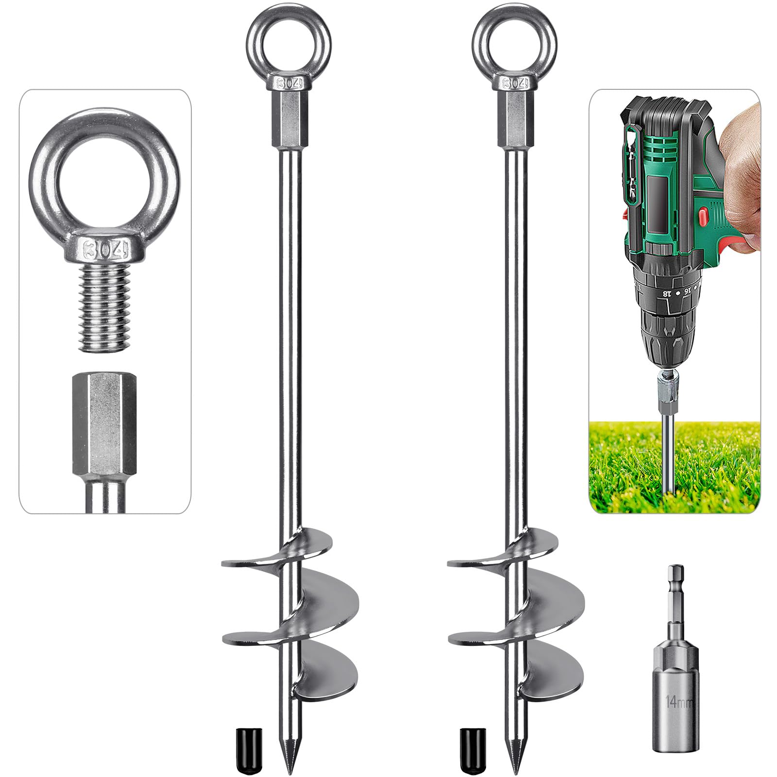 Ground Anchors Screw in Heavy Duty
