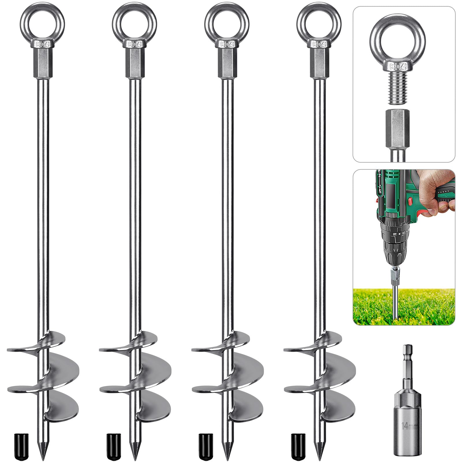 Ground Anchors Screw in Heavy Duty