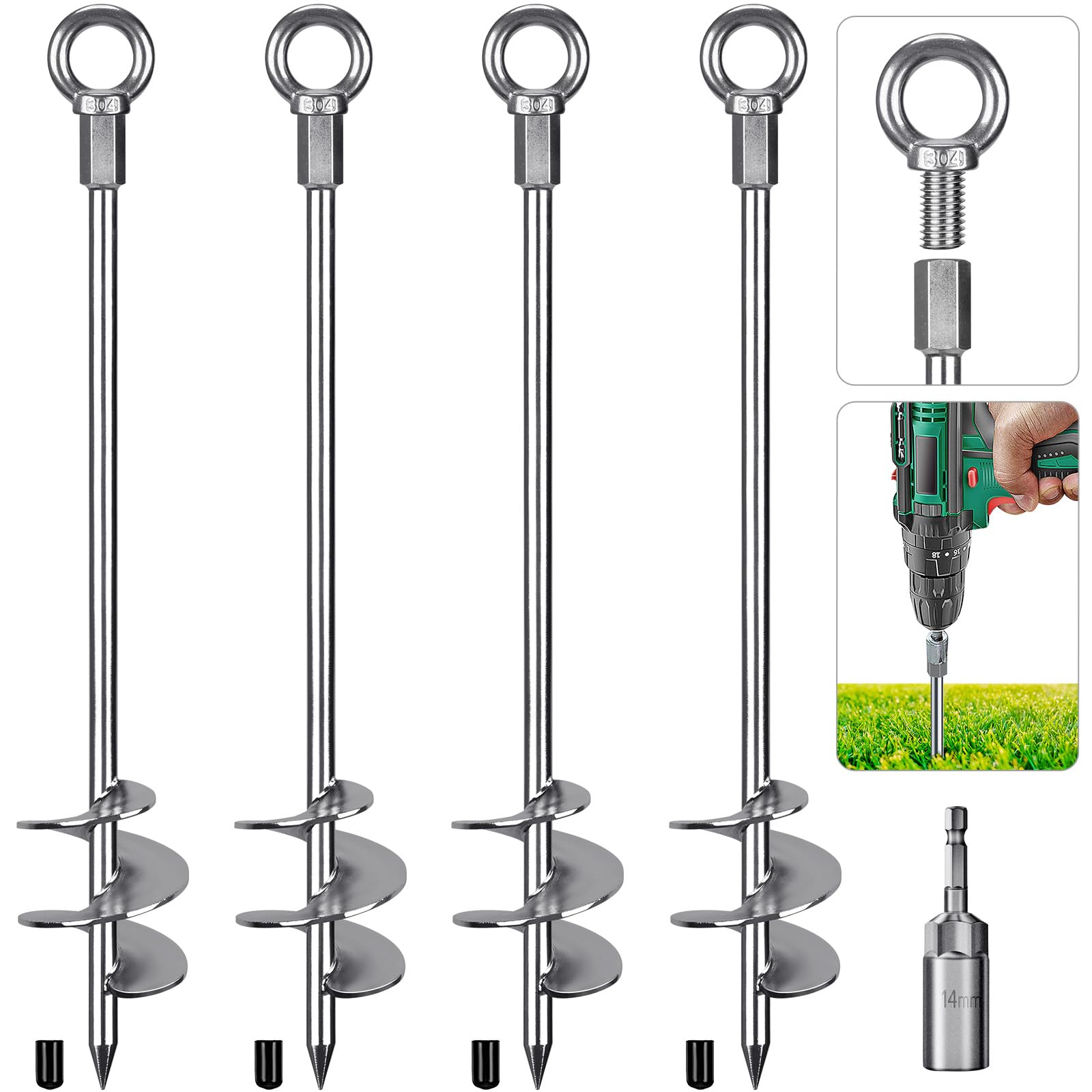 Ground Anchors Screw in Heavy Duty
