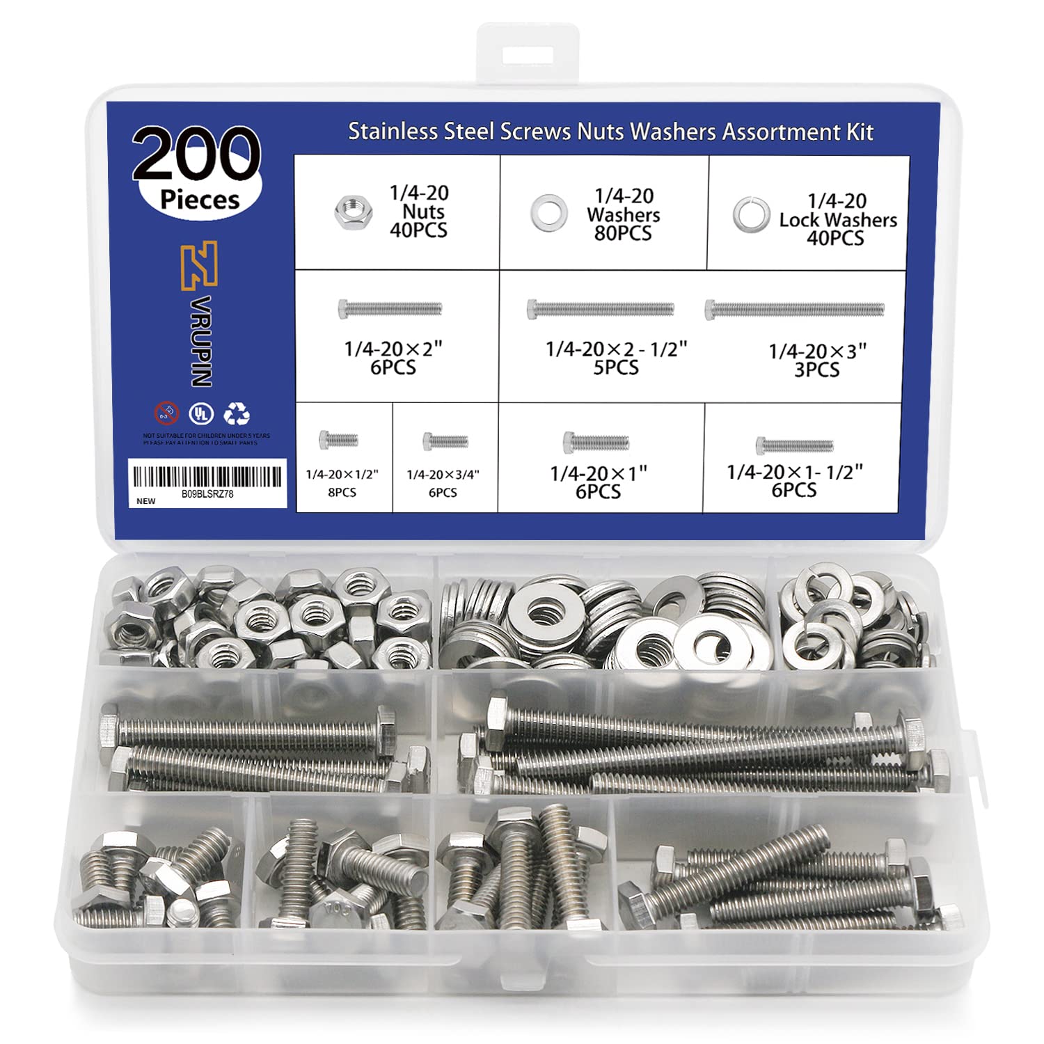 200PCS Nuts and Bolts