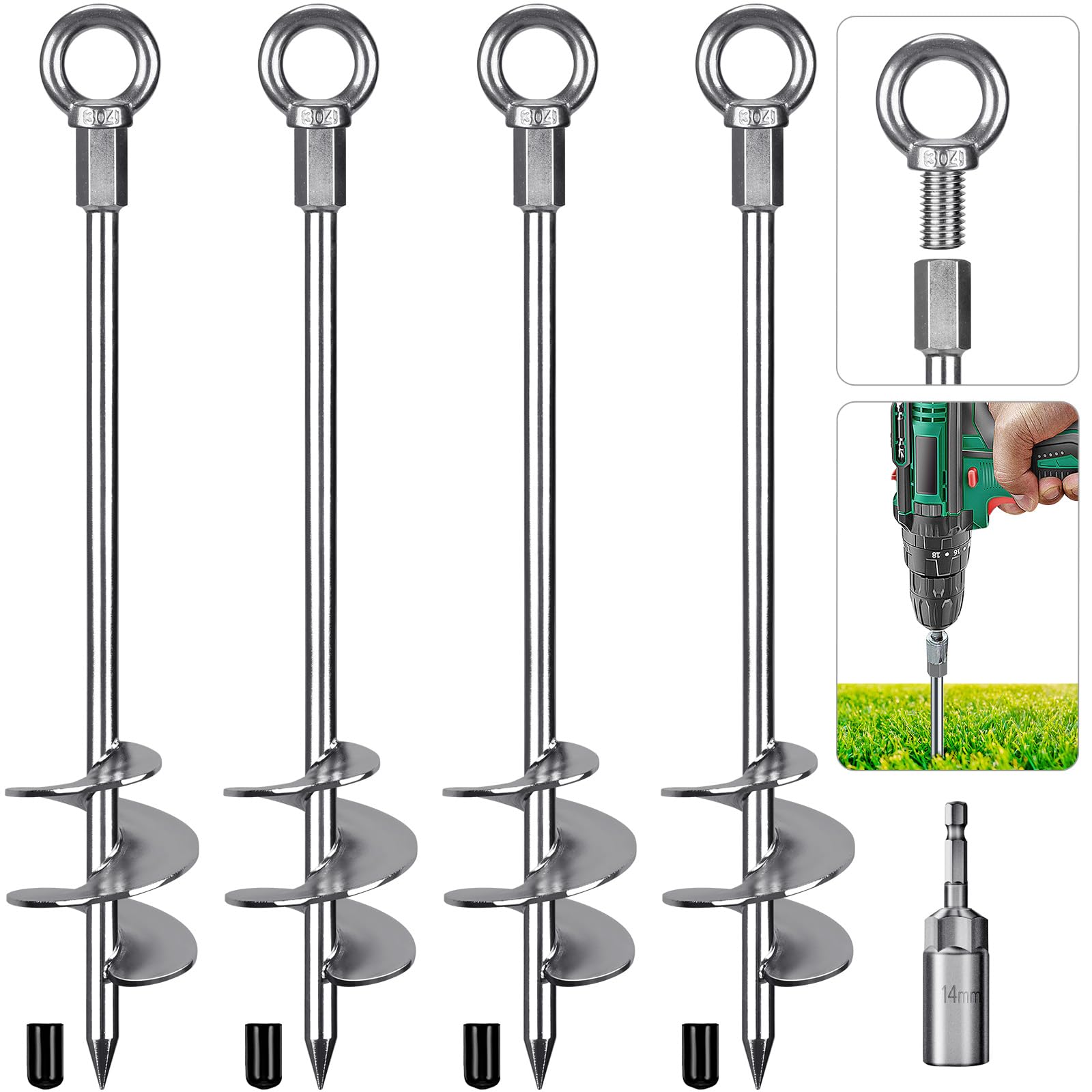 Ground Anchors Screw in Heavy Duty