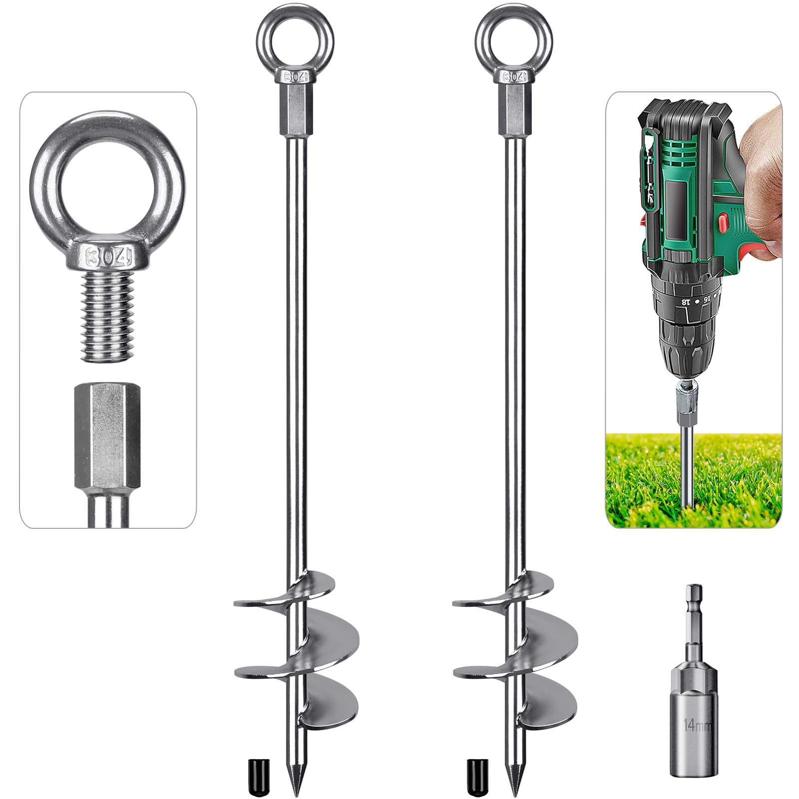 Ground Anchors Screw in Heavy Duty