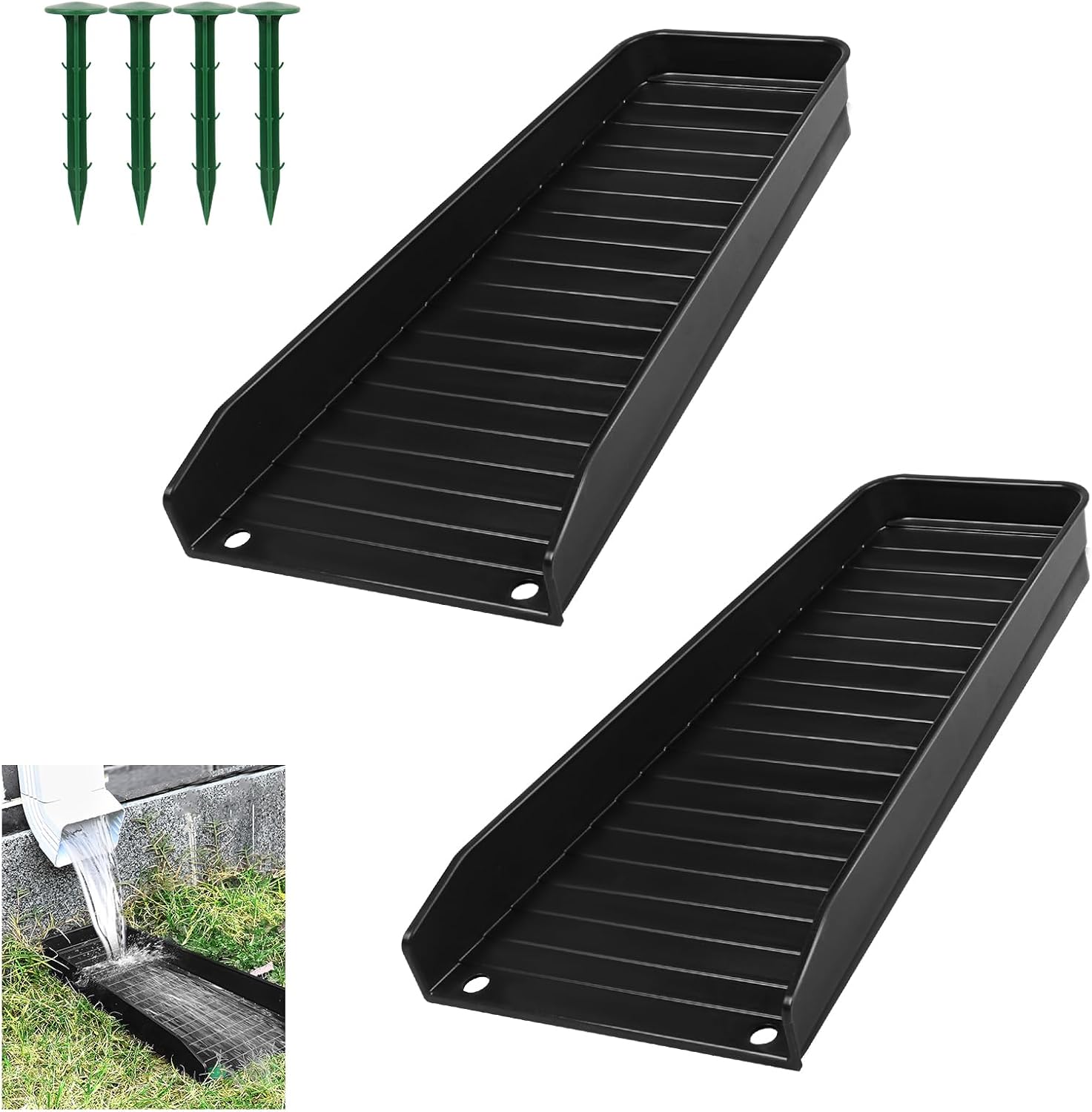 Rain-Gutter Downspout Splash Block