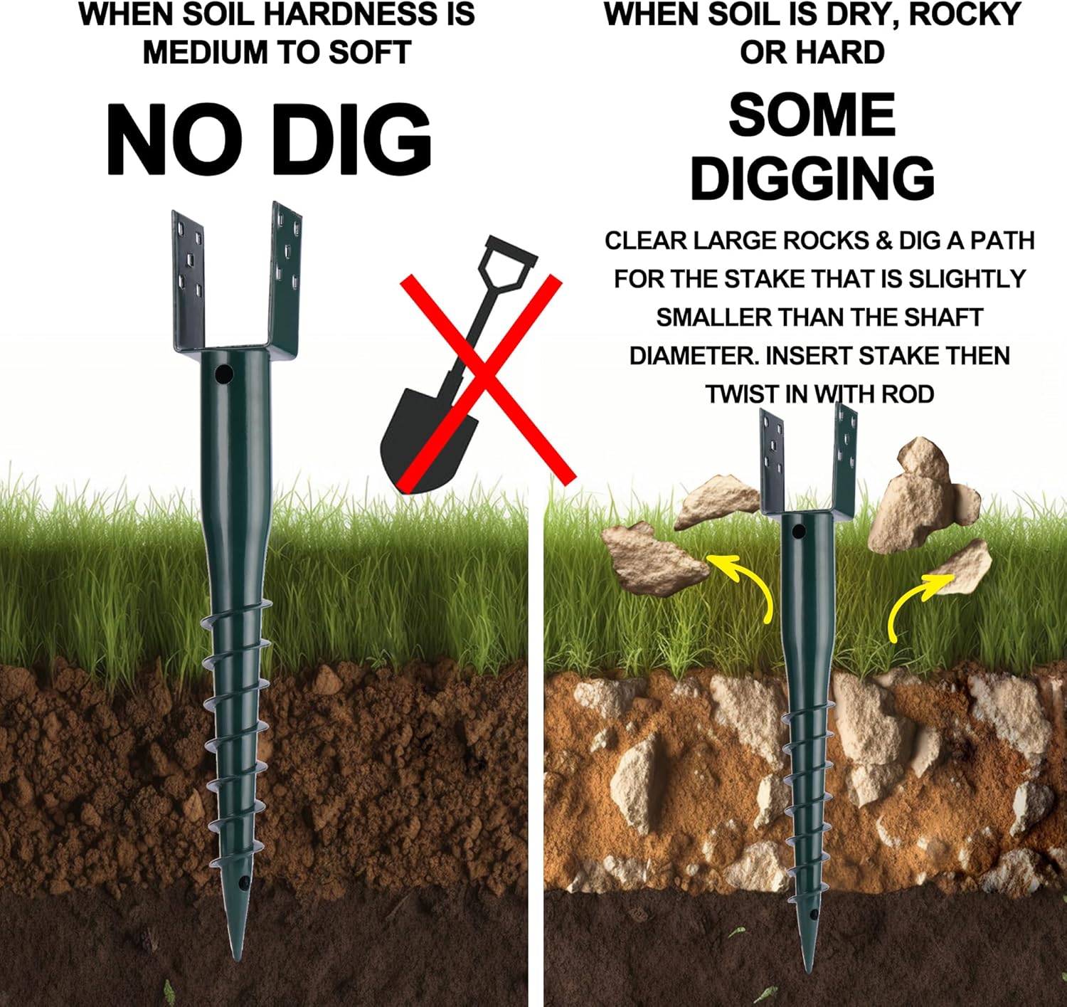 No Dig Ground Screw Anchor Spike
