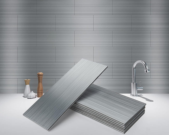 Peel and Stick Stainless Steel Metal Backsplashes Hover Image