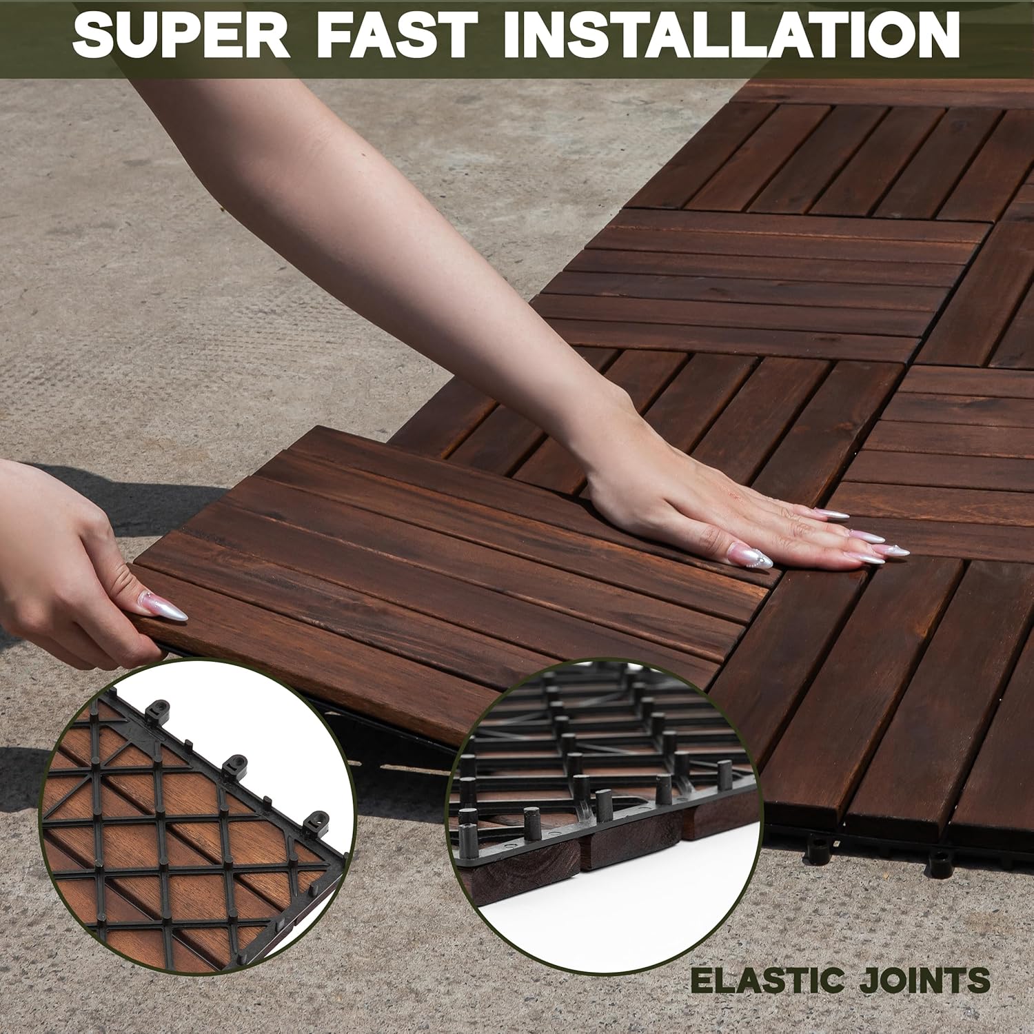 Easy Snap Interlocking Deck Tiles