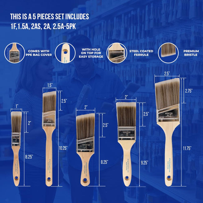 5-Piece Paint Brush Set Hover Image