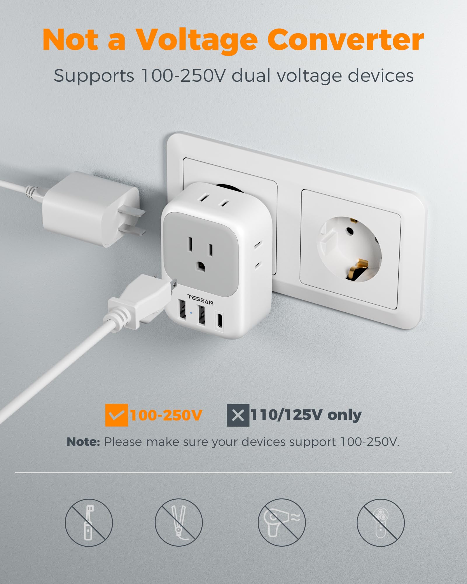 European Plug Adapter USB-C