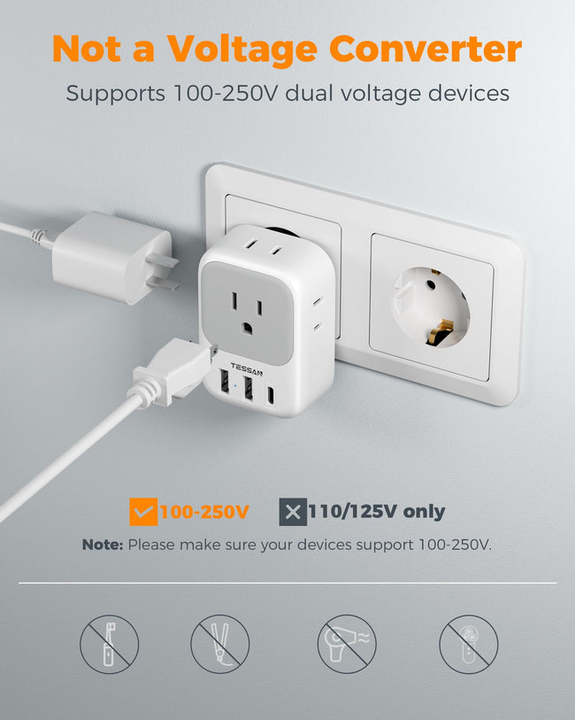 European Plug Adapter USB-C Hover Image