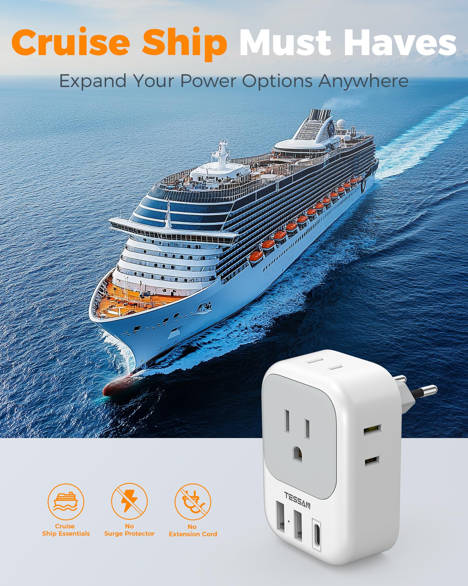 European Plug Adapter USB-C