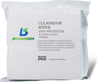 Biogreen Cleanroom Cloth Wipes 9"x9" (Bag of 150 Pcs) Double Knit 100% Polyester Wipers Lint Free Cloths with Ultra-fine Filaments, Laser Sealed Edge, Class 100 Cloths